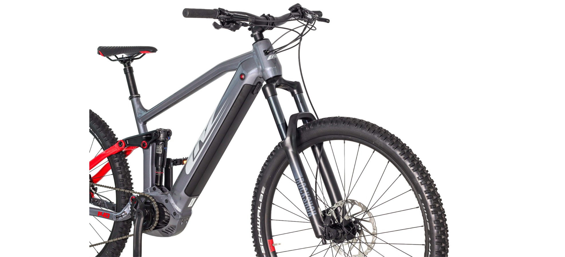 VTT ELECTRIQUE TOUT SUSPENDU CRZ TRAXX 625 WH Couleur Rouge Taille de cadre M 44 cm